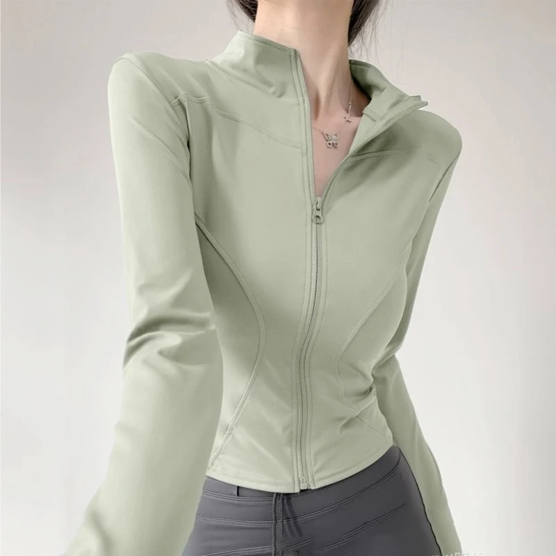 

Sun Quick Drying Sports Coat Women's Tight Top Yoga Jacket Long Sleeve Zipper Jacket Running Fitness Women's Cycling Top