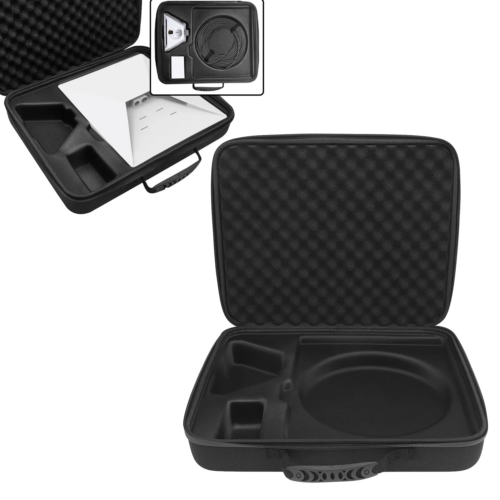 Satellite Travel Bag Hard Shell Double Layer Shock Absorption Foam Portable Case for Starlink Mini Dish Cable Adapter Power Supply