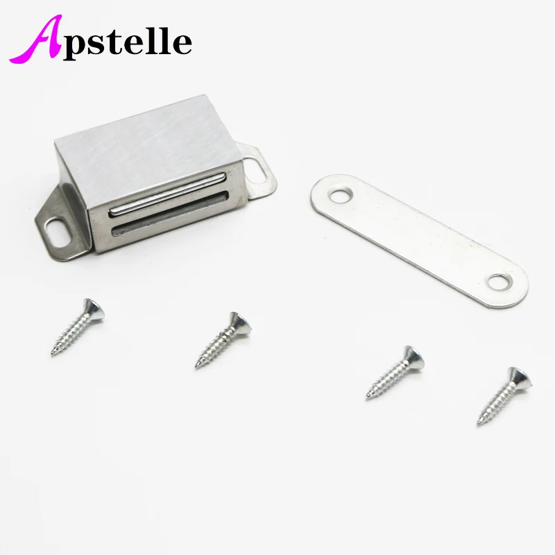 Apstelle Stainless Steel Magnetic Door Catch, Heavy Duty Magnet Latch Cabinet Catches for Cabinets Shutter Closet Furniture Door