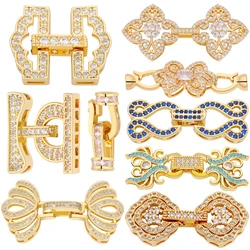 Juya DIY 18K Gold Plated Brass Fasteners Closure Lock Clasps Accessories For Handmade Needlework Beads Pearls Jewelry Making