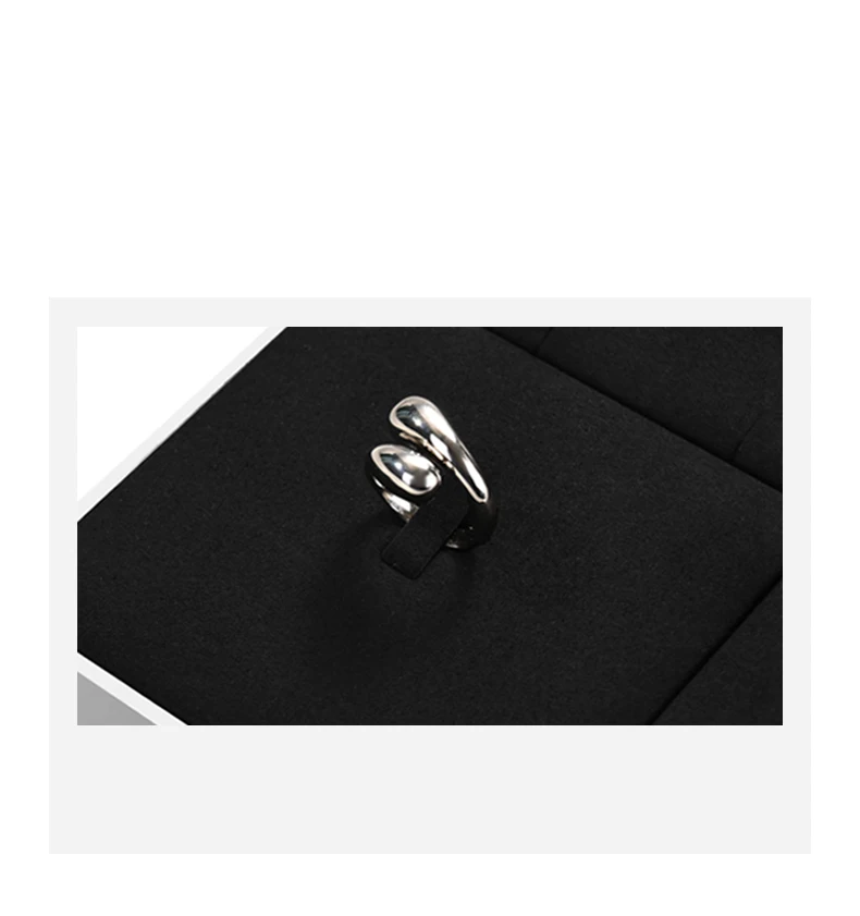 Oirlv Schwarzes Schmuck-Display-Set aus Mikrofaser für Halsketten, Ringe und Ohrringe, Kombinierbare Metall-Schmuck-Display-Tabletts für Geschäfte – Detail 13