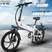 SAMEBIKE Folding Electric Bike 350W Brushless Motor 48V10.4AH Battery City commuter E-Bike 20-inch Tire Adult Electric Bicycle