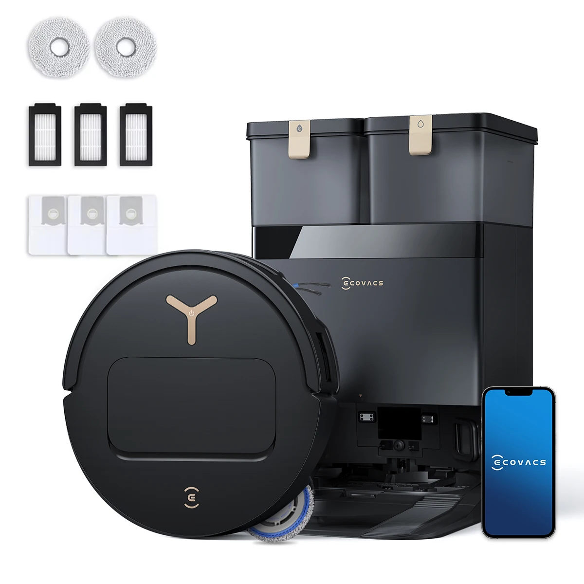 ECOVACS DEEBOT T50 PRO Omni Gen3 Care Kit, Robot Aspirador con Función de Mopa,…