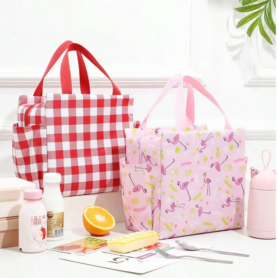 1pc Pink Mommy Bag Multi-functional Maternity Bag Lunch Insulated Bag Wholesale Handheld Lunch Box Bag Mother Bag Insulated Bag