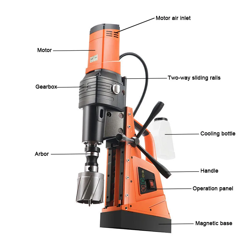 High Power 120mm  120 Industrial Magnetic Drill Electric Taladro Magnetico With Magnetic Drill Motor Supported