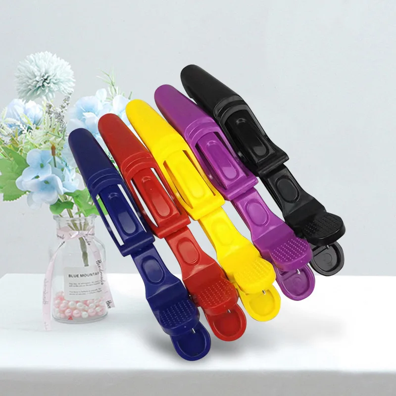 crocodile hair clips lot 6/12pc/set wholesale price Alligator  Hair Clip Hairdressing Clamps Plastic Hair Claw Barber For Salon