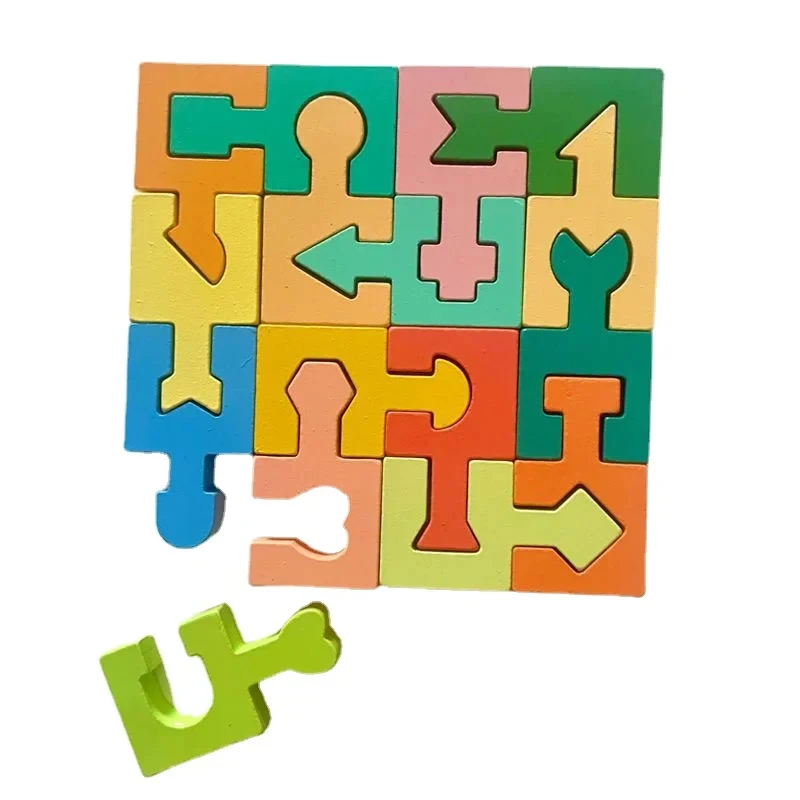 

Montessori Wooden Toys Shape Matching Kids Puzzles Assembled Building Blocks Educational Logical Thinking Space Training