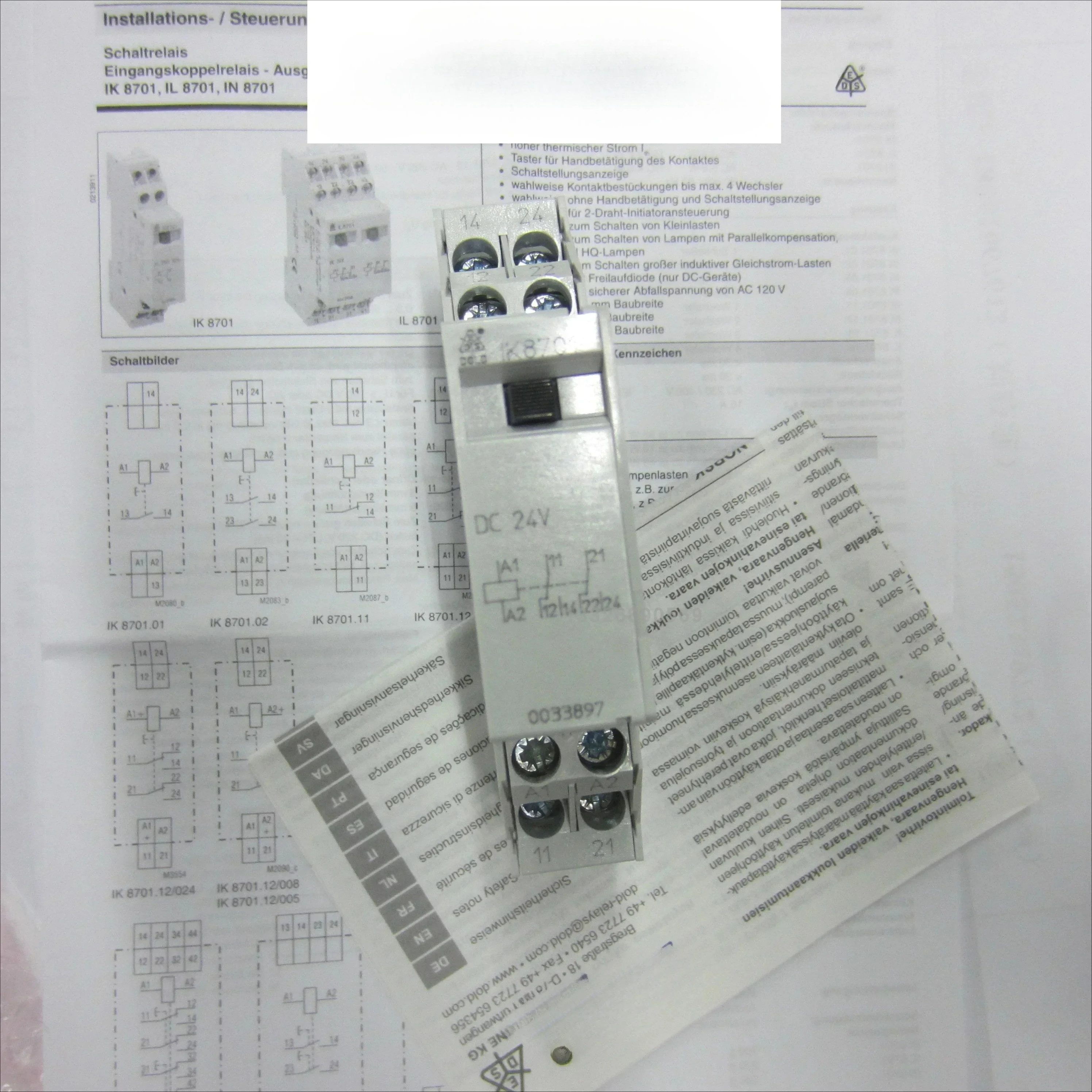 

IK8701 0043131 imported new DOLD relay IK8701.12 AC/DC24V 0033897