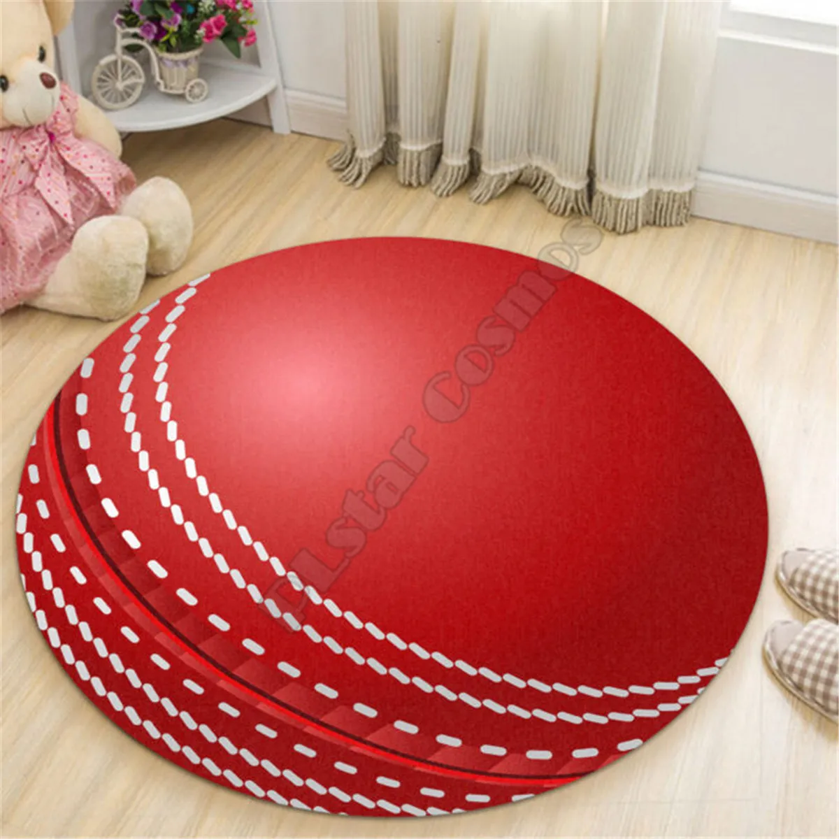 Love Tennis Ball Premium Round Rug 3D Printed Rug Non-slip Mat Dining Living Room Soft Bedroom Carpet 08