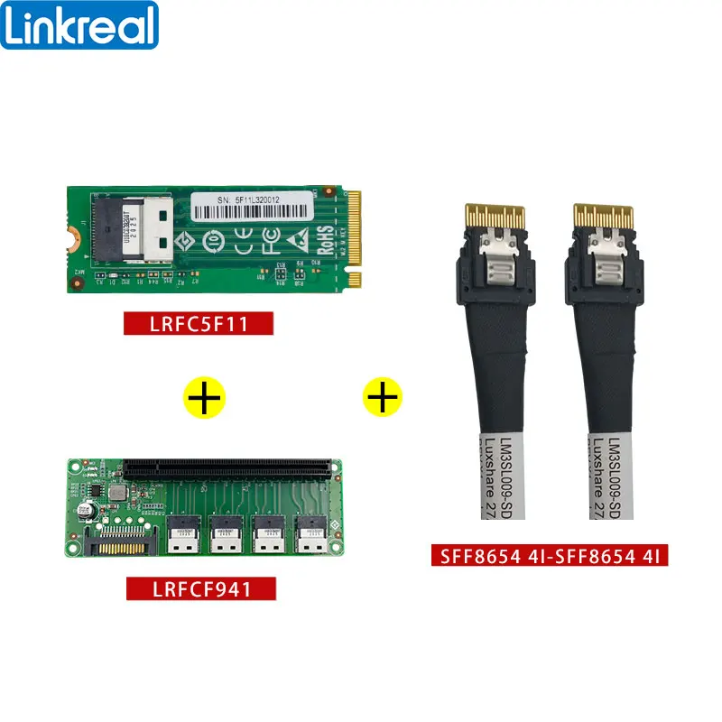 Linkreal PCIe 4.0 Khe Mở Rộng M.2 Sang SAS Đột Kích Thẻ NIC Và GPU PCIe 4.0X4