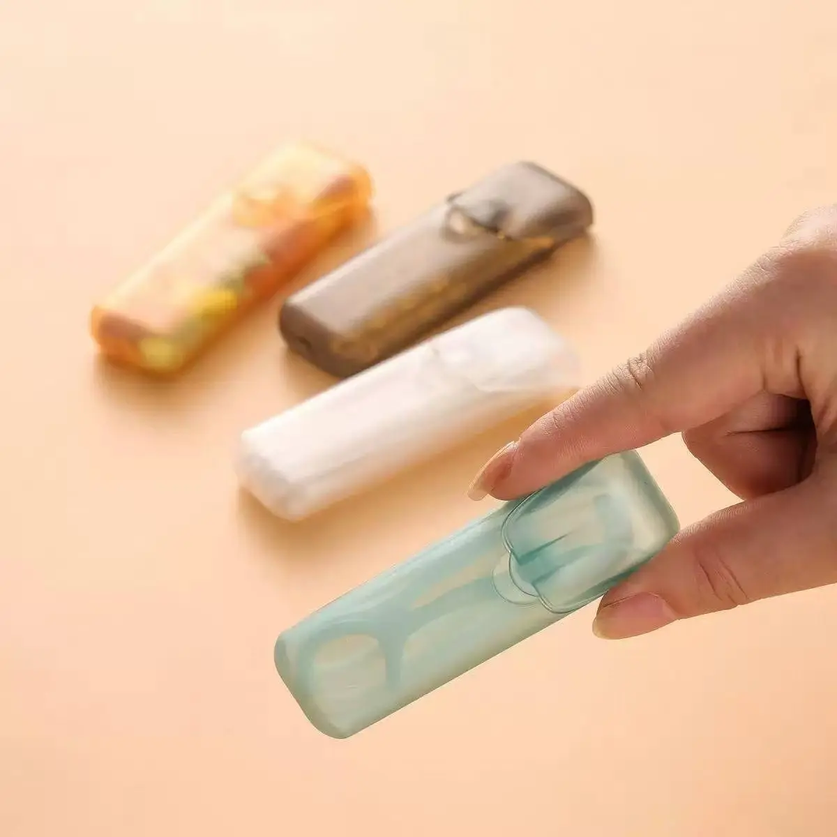 Mini Flip Top Storage Case Transparent Design Ideal For Carrying Dental Floss Ear Picks Tiny Parts During Daily Commute Or Trip
