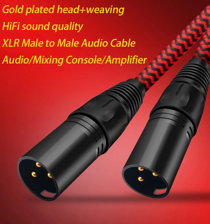 

3 Core XLR Male to Male AUX Audio Cable for Microphone Amplifier Mixer Mixing Console Stage Studio Balanced Shielded Cords