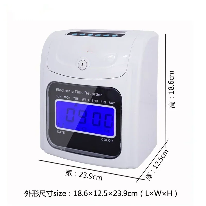 Electronic Time Clocks English Electronic Attendance Machine Employee Labor Card Battery Power Outage Available English