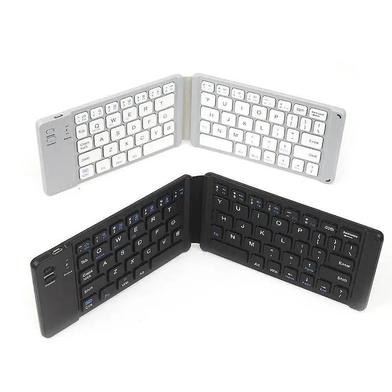 Teclado inalámbrico Portátil con Bluetooth, miniteclado plegable ultrafino con panel táctil, tableta para teléfono móvil Samsung y Huawei