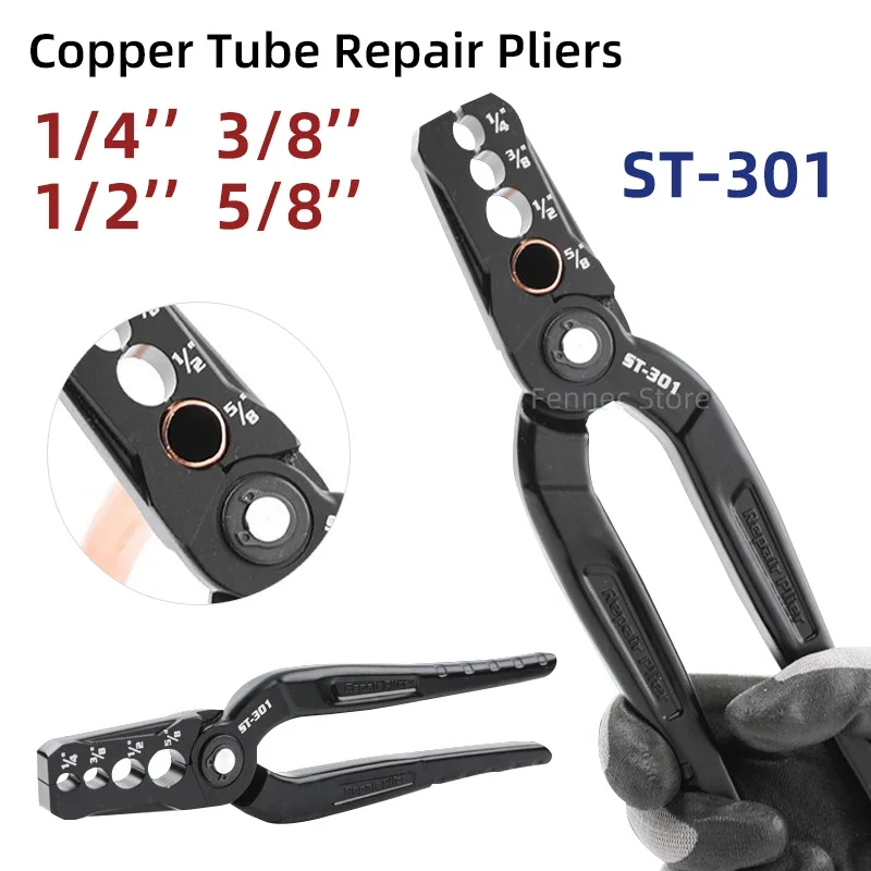 

ST301 Copper Tube Repair Pliers Versatile Round Plier Tool Compound Rounder and Flat Folding Tube Fix Leaks Quickly Easily