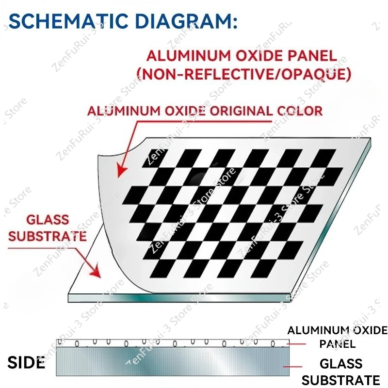 الشطرنج الألومينا معايرة لوحة منتشر انعكاس Opacity مربع صفيف 12*9 مللي متر تحقق لوحة التصحيح البصرية البصرية