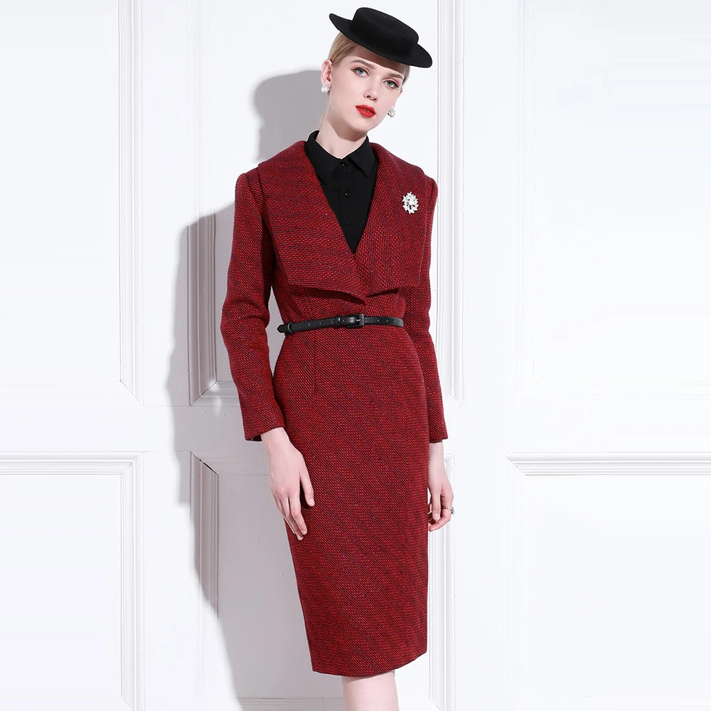 High End Tweed Temperament Banquet Dress New Style Of Spring And Autumn