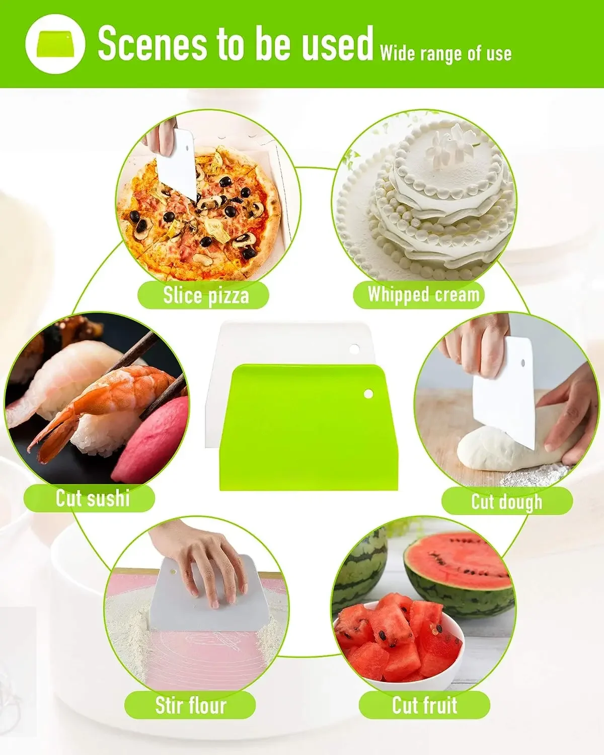 Mehrzweck-Teigschneider, Schüssel, Schaber für Brot, Teig, Fondant, Kuchen, Sahne, Spachtel, DIY, Gebäckschneider, Schaber, Küche, Backset – Detail 10