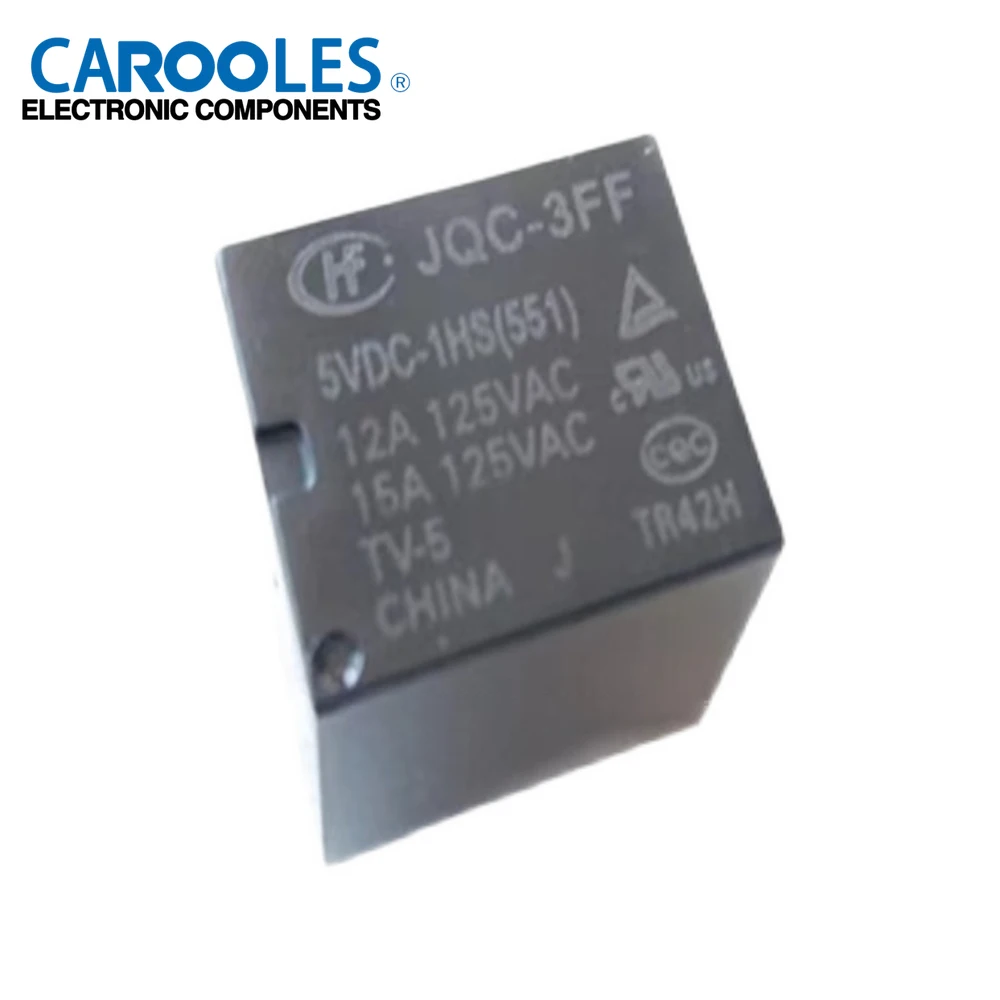 5PCS/lot 100% New Relay HF-JQC-3FF-005-1HS  HF-JQC-3FF-012-1HS HF-JQC-3FF-024-1HS  HF JQC 3FF 024 1HS 15A 4PIN 5V 12V 24V