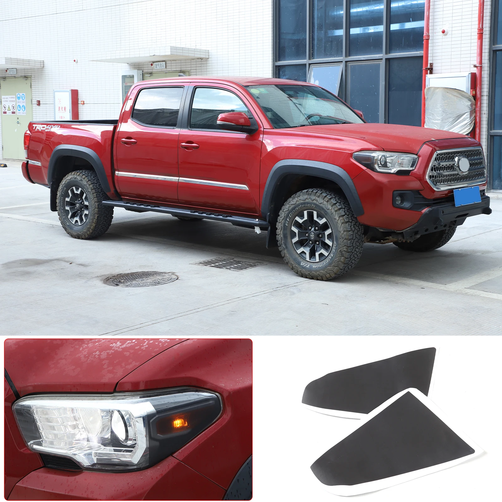 

For Toyota Tacoma 2016-2022 PVC black Car Headlight Lamp Film Trim Sticker Cover Car Accessories
