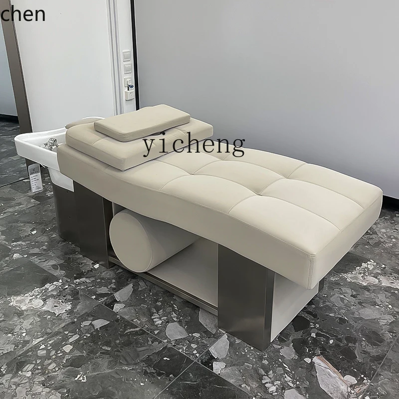 ZML hair salon shampoo bed full lying hair salon special with fumigation water circulation ceramic barber shop