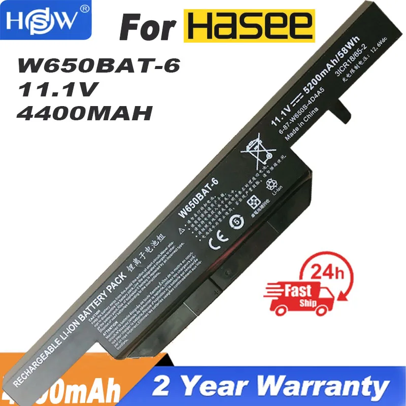 

Smart W650BAT-6 Laptop Battery for Hasee K610C K650D K750D K570N K710C K590C K750D G150SG G150S G150TC G150MG W650S W650BAT 6