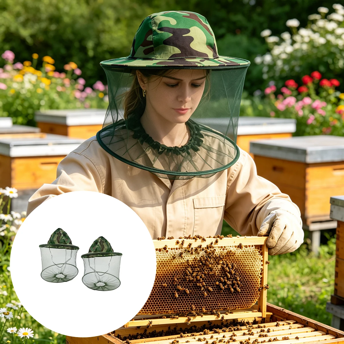 Insect Proof Fishing Hat Protective Face Shield Beekeeping Veil Bee Keeping Material Equipment Summer Beekeeper Suit Net Helmet