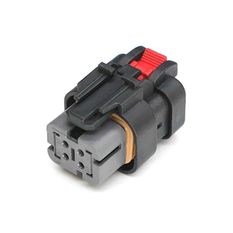 776487-2 TE-Typ männlicher und weiblicher wasserdichter Kfz-Stecker, weiblicher Kopf, grauer 4-poliger Bagger-Einspritzstecker