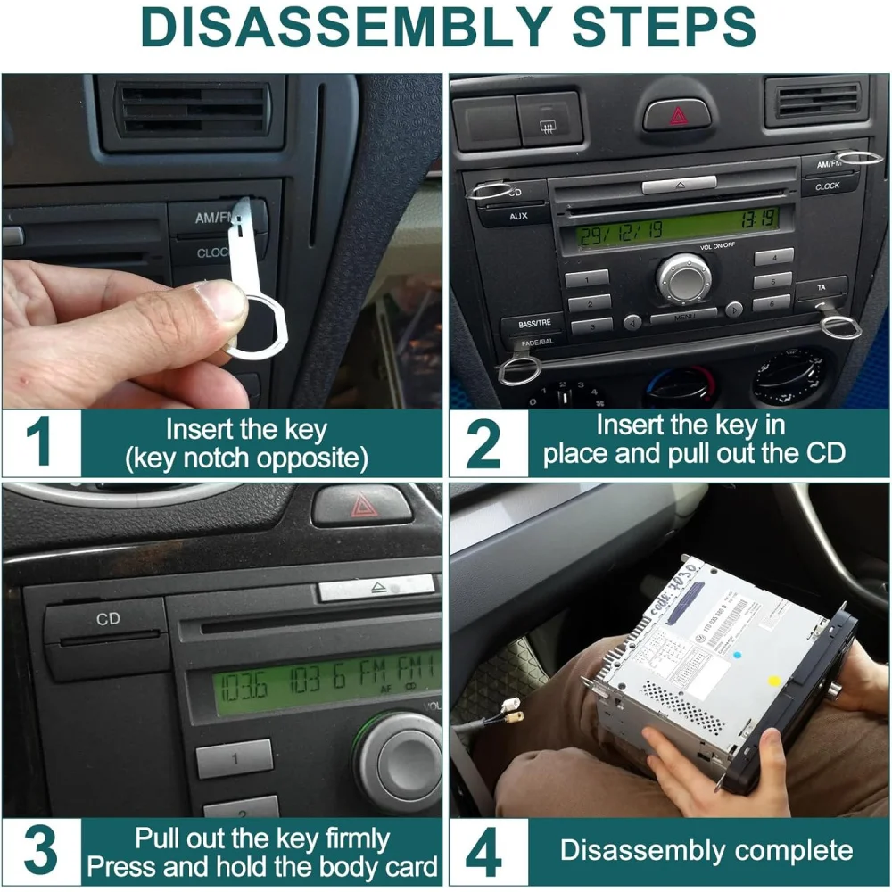 4-teiliges Radio-Stereo-Entfernungs- und Ausbauwerkzeug-Set für Volkswagen, Audi, Mercedes-Benz, BMW – Kfz-Ersatzteile – Detail 4