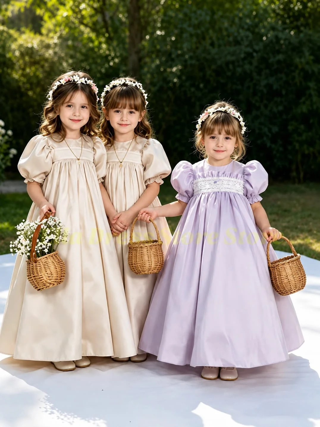 Großhandel Maßgefertigtes Himmelblaues Paillettenkleid für Kleine Mädchen mit Langen Ärmeln, Blumenmädchenkleid für Hochzeiten und Besondere Anlässe – Detail 4