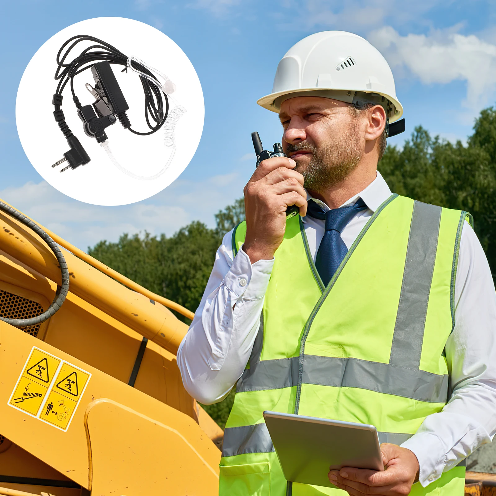 Walkie Headset Earpiece Acoustic Tube Microphone Security Hotel Warehouse Supermarket Hiking Hunting Noise Reduction