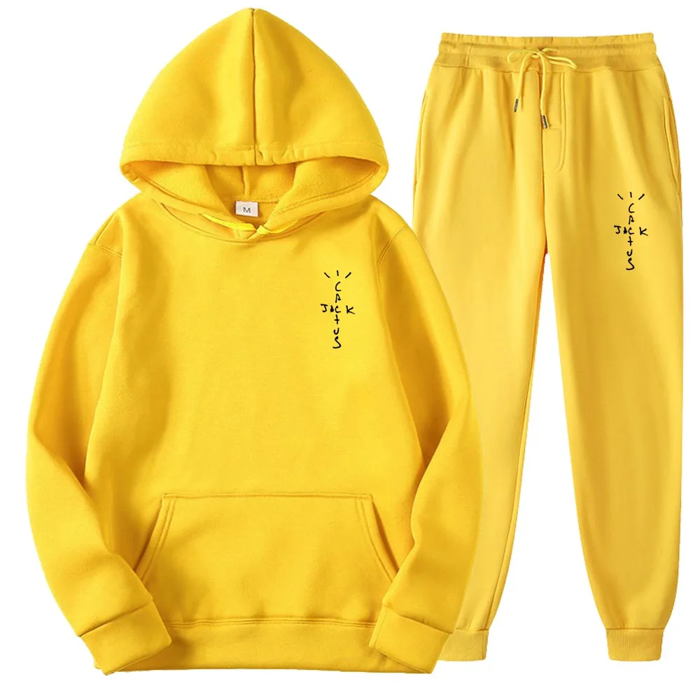 Tracksuit Sets Men/Women  Casual Fleece Warm Hoodies Pants 2 Pieces Men Long Sleeve Sports Suit Men Pullover Hoodies Sportswear