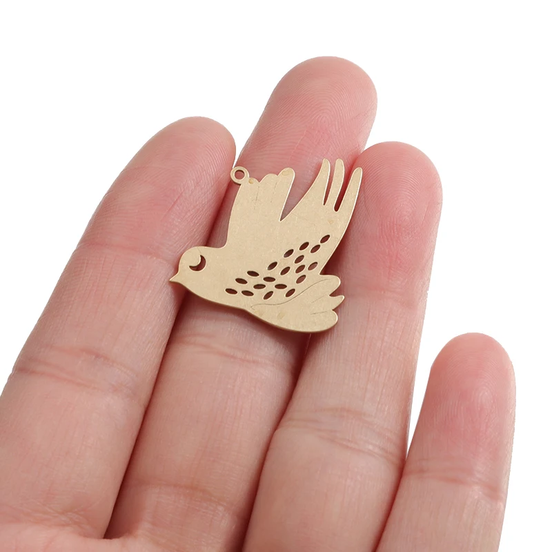 6pcs Raw Brass 30x25mm Peace Pigeon Dove Bird Charms For DIY Necklace Earrings Animals Charms Jewelry Making Accessories Crafts image 5