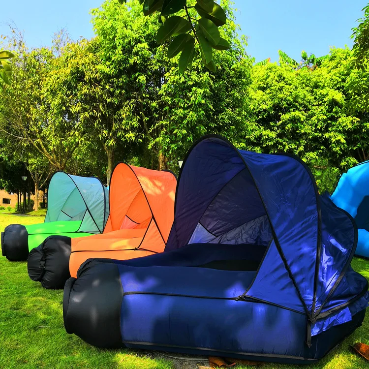 New camping barbecue inflatable sofa bed, outdoor lazy inflatable sofa, beach sleeping bag bed, easy to carry camping equipment