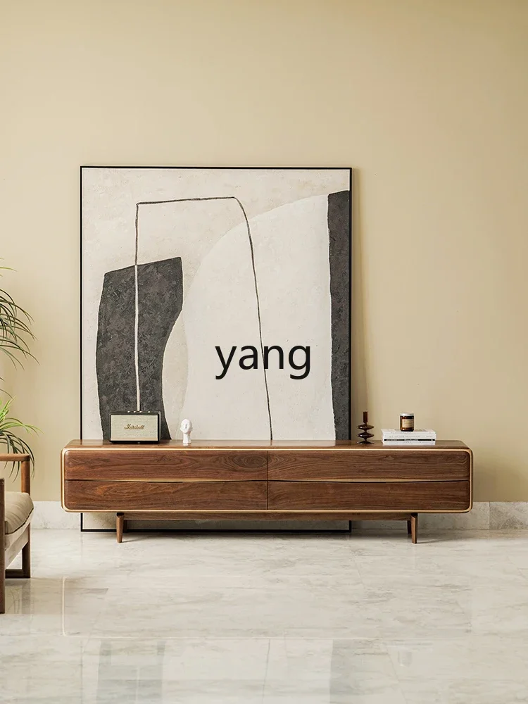 CX Retro Affordable Luxury Solid Wood TV Cabinet Contrast Color Living Room Storage Locker