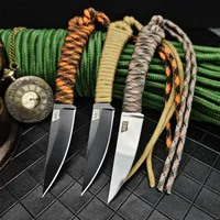 Bestseller MKC Sheathed Small Straight Blade 440c Blade Nylon Rope Anti-Slip Handle Waist Bag Style Emergency Tool Men's Gift