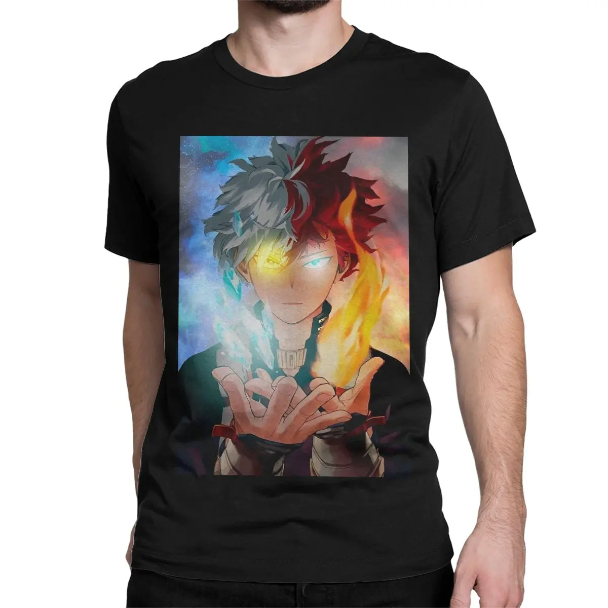 My Hero Academia Shoto Todoroki T-Shirts Men Women Anime Pure Cotton Tee Shirt Crew Neck Short Sleeve T Shirt Printed Clothing