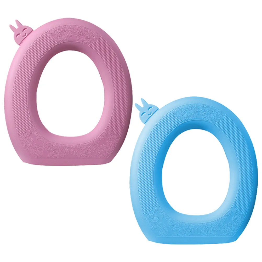 

2Pcs Eva Toilet Seat Cushions Waterproof Toilet Seat Pads Thickened Cushion Comfortable Soft Elastic Non-Slip