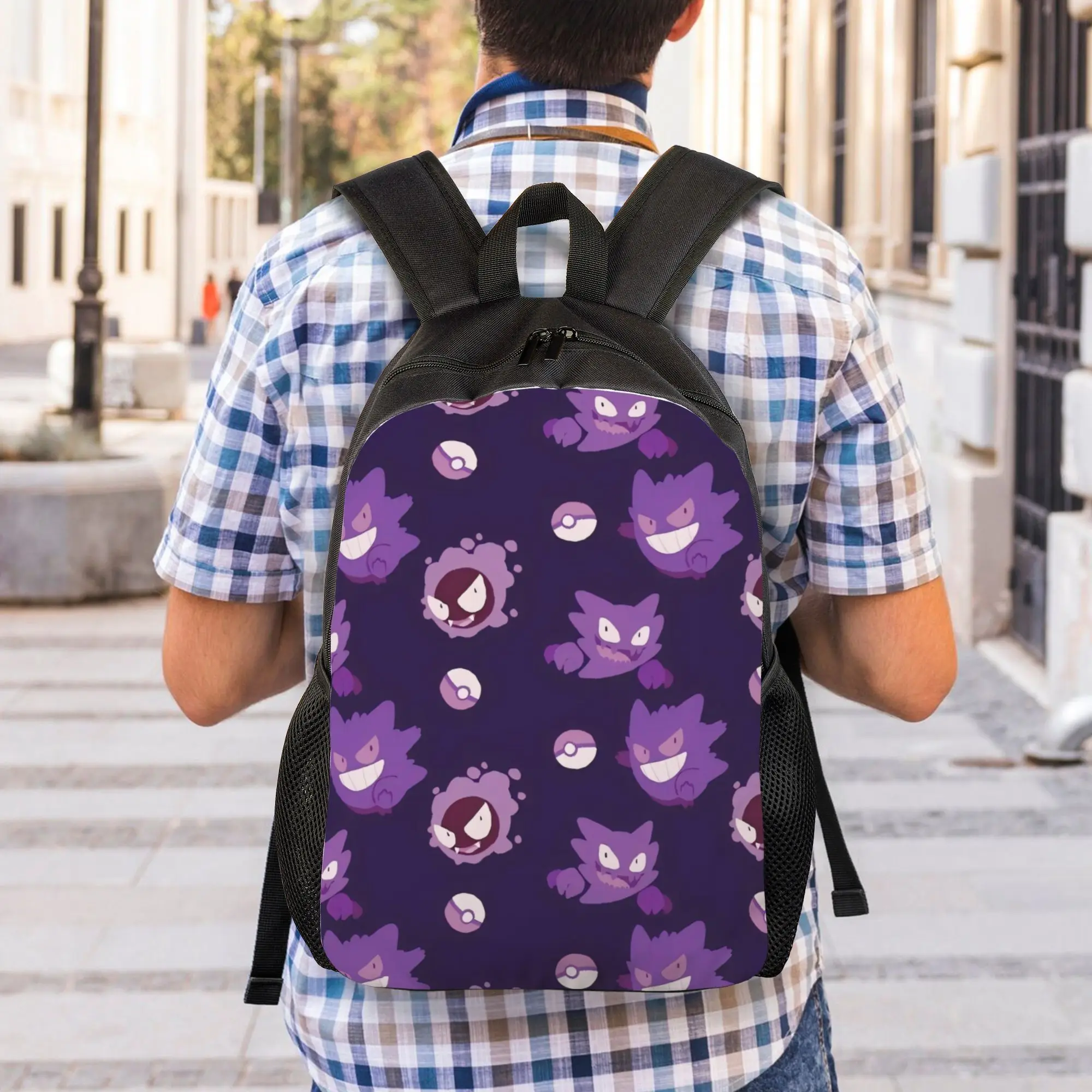 

Back to school season Personalised gengar Laptop Bag Pokemon Couple Rucksack Backpack