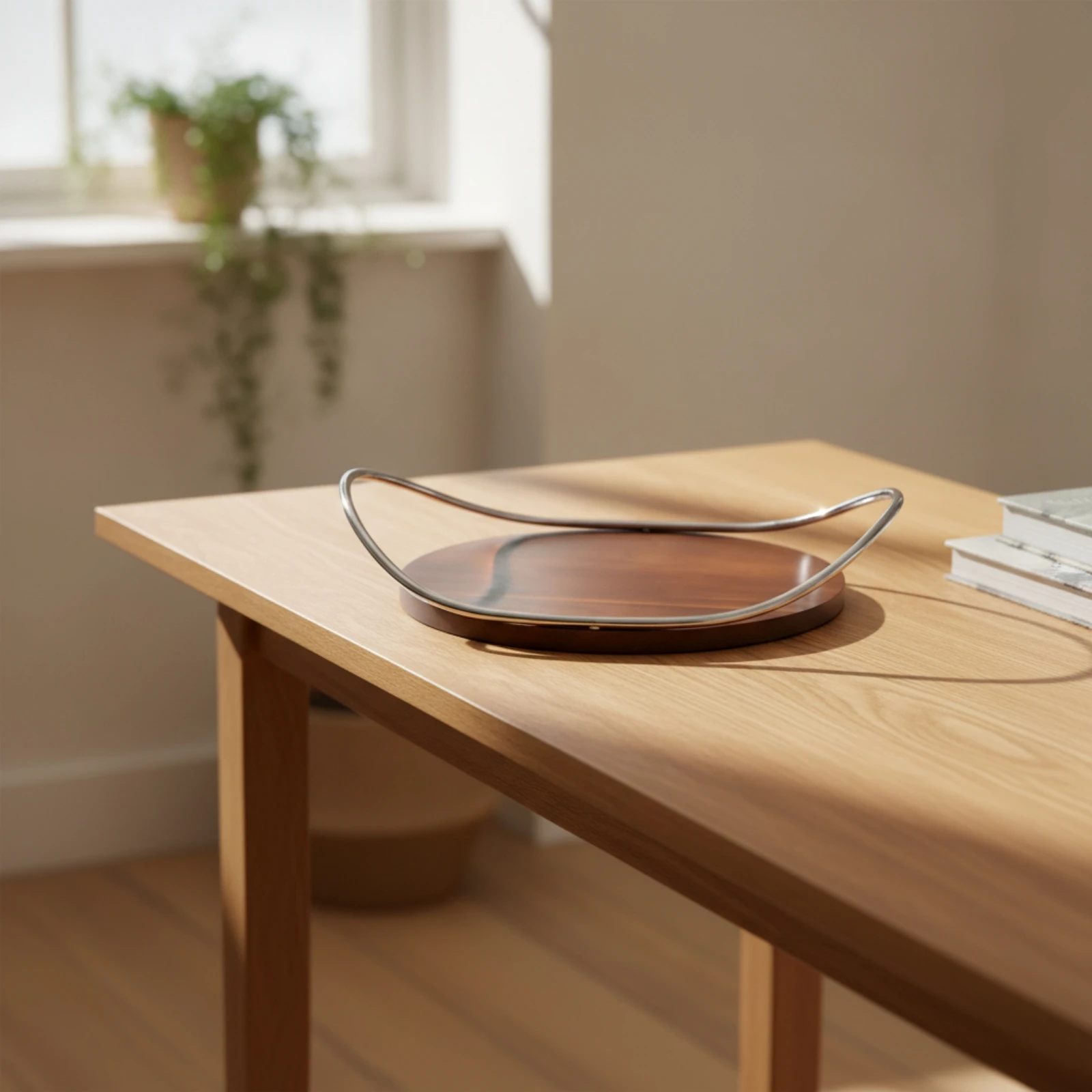 Wooden Tray with Metal Wire Frame Portable Wood Tray with Integrated Handles Long-Lasting Raised Edge for Entryway, Bedroom
