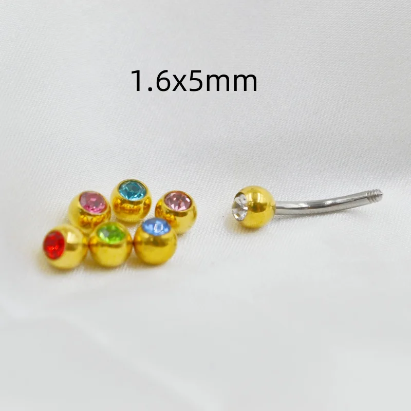 50pcs/lot Crystal Gems Ball Re - Body Jewelry Replacement Ball ulasan dan harga