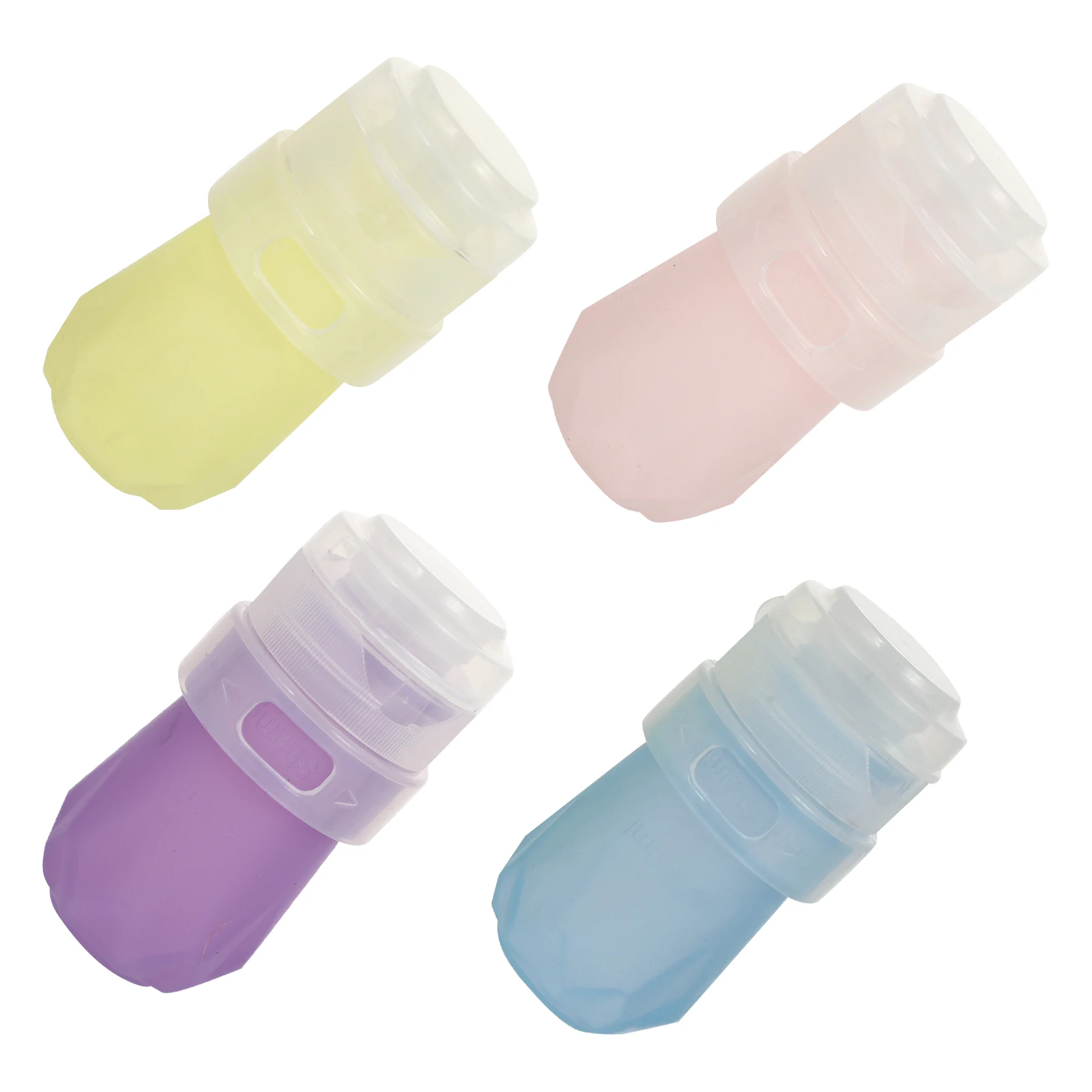 

4 Pcs Silicone Bottles Travel Set Leak Proof Portable Toiletry Containers Shampoo Lotion Dispenser Empty Bottle Body Butter