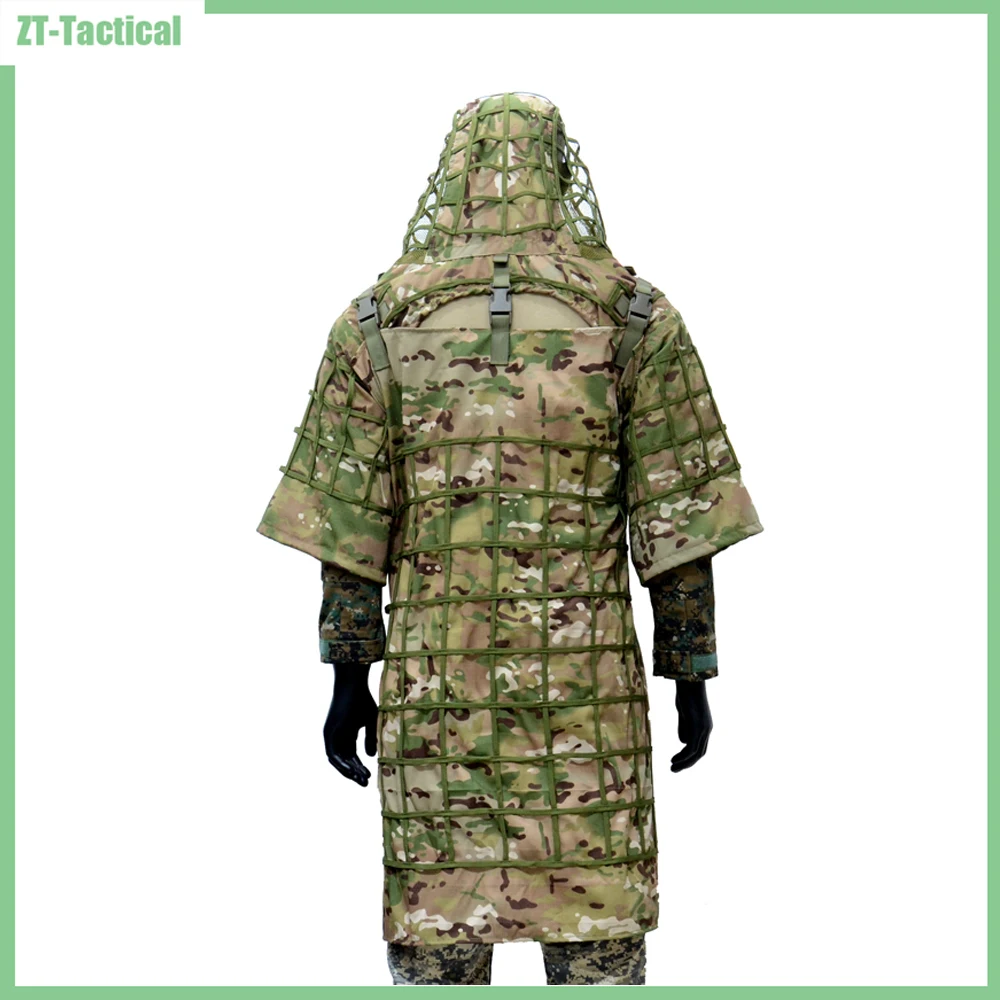 รองพื้น Ghillie Suit, Ghillie Poncho, ฐาน Ghillie ล่าสัตว์ลายพราง, Ghillie Cape Sniper Viper Hood สําหรับเพนท์บอลอัดลม