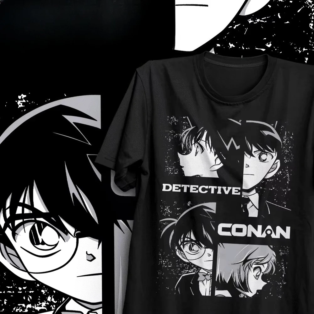 2026 Hot Selling Summer Fashion New Anime Name Detective Conan Outdoor Suitable for Street Cotton Loose Round Neck T-shirt