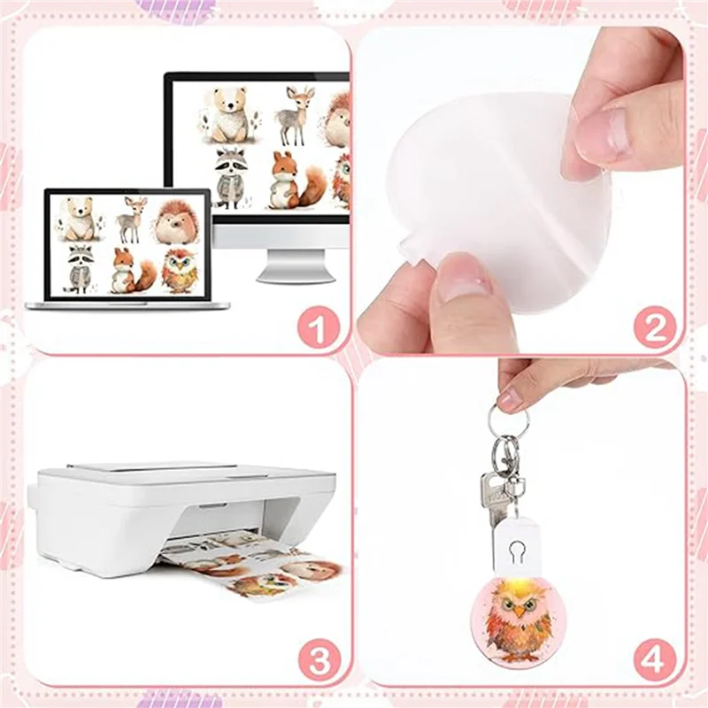 

THIVN-20 шт. светодиодный сублимационный пустой брелок с акриловой подсветкой, круглый брелок «сделай сам»