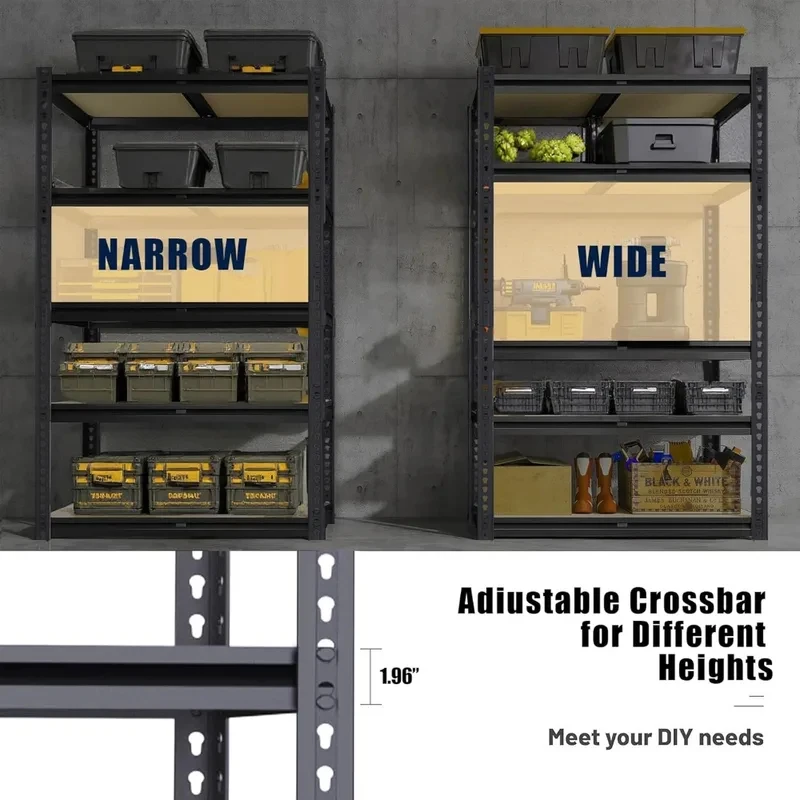 Heavy Storage Rack 00 LBS Capacity Garage Shelving Unit x.x Inch Metal Shelv Standing