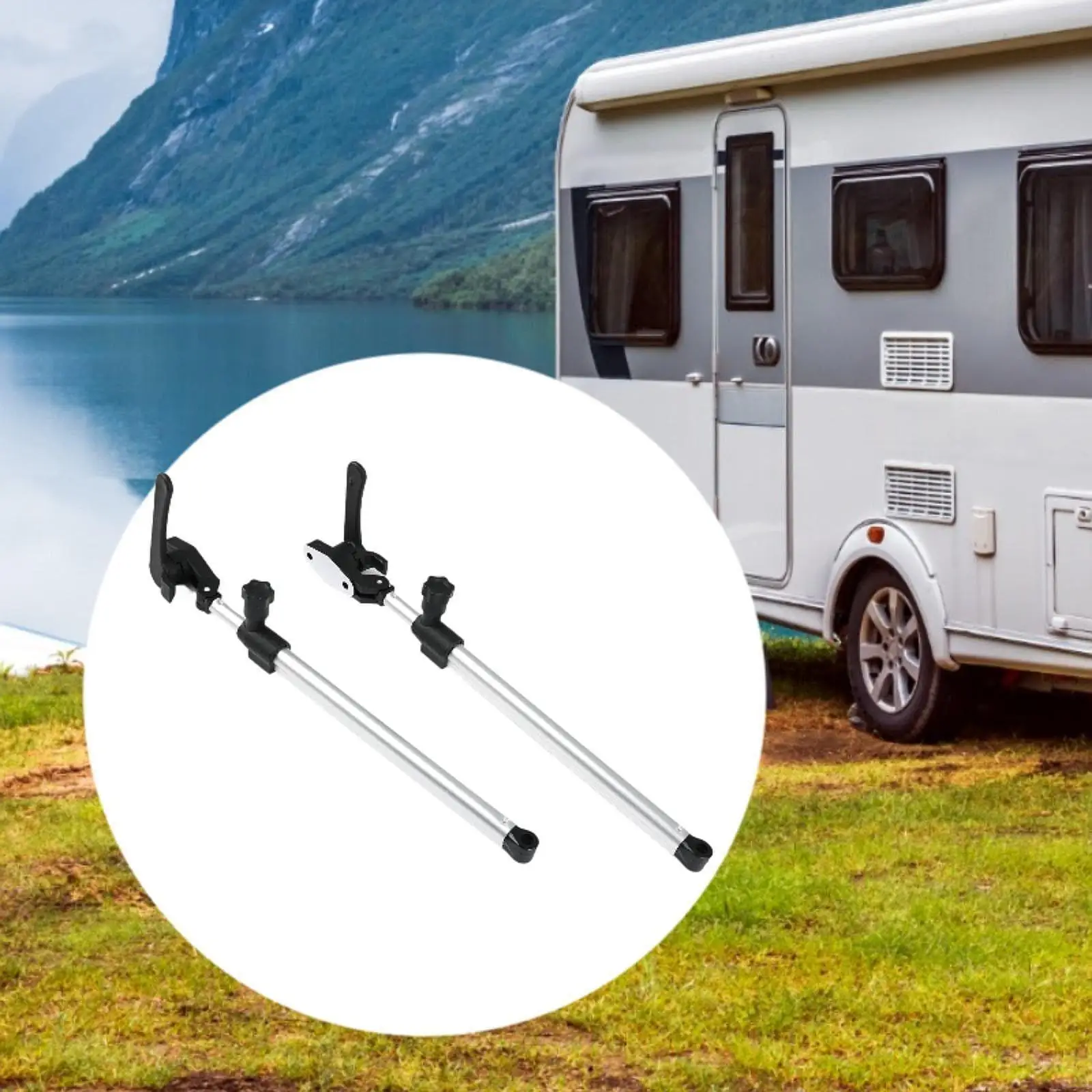 

2x RV Window Support Rods Practical Easy to Install Telescopic for Motorhome