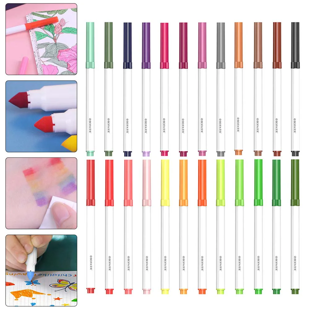 

24 Pcs Gel Pens for Coloring Watercolor Washable Paint Brush Painting Multiple Child