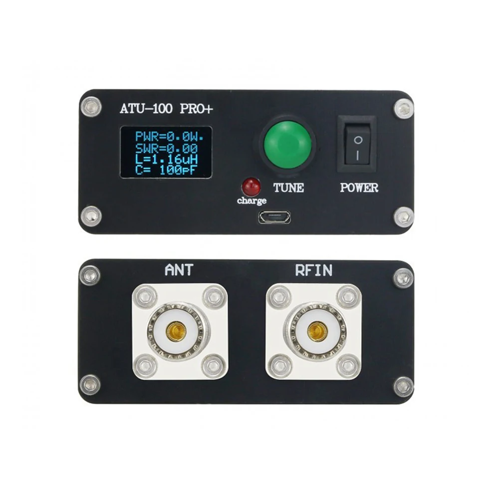 

ATU-100 PRO+ Automatic Antenna Tuner 1.8 to 55Mhz Frequency,120W Shortwave,0.96" inch OLED,3.6V Lithium Battery,Antenna Tuner