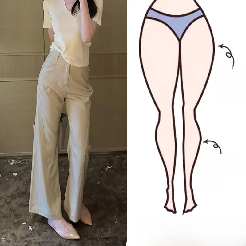 Spodnie damskie z wysokim stanem i szerokimi nogawkami, modne, wiosenne, wyszczuplające, lekko rozszerzane, codzienne, długie, uniwersalne.